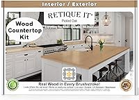 Vista 1 de Retique It Kit de acabado para encimera de madera – Vaya más allá de la imitación de madera con imprimación base de madera líquida y tintura en gel