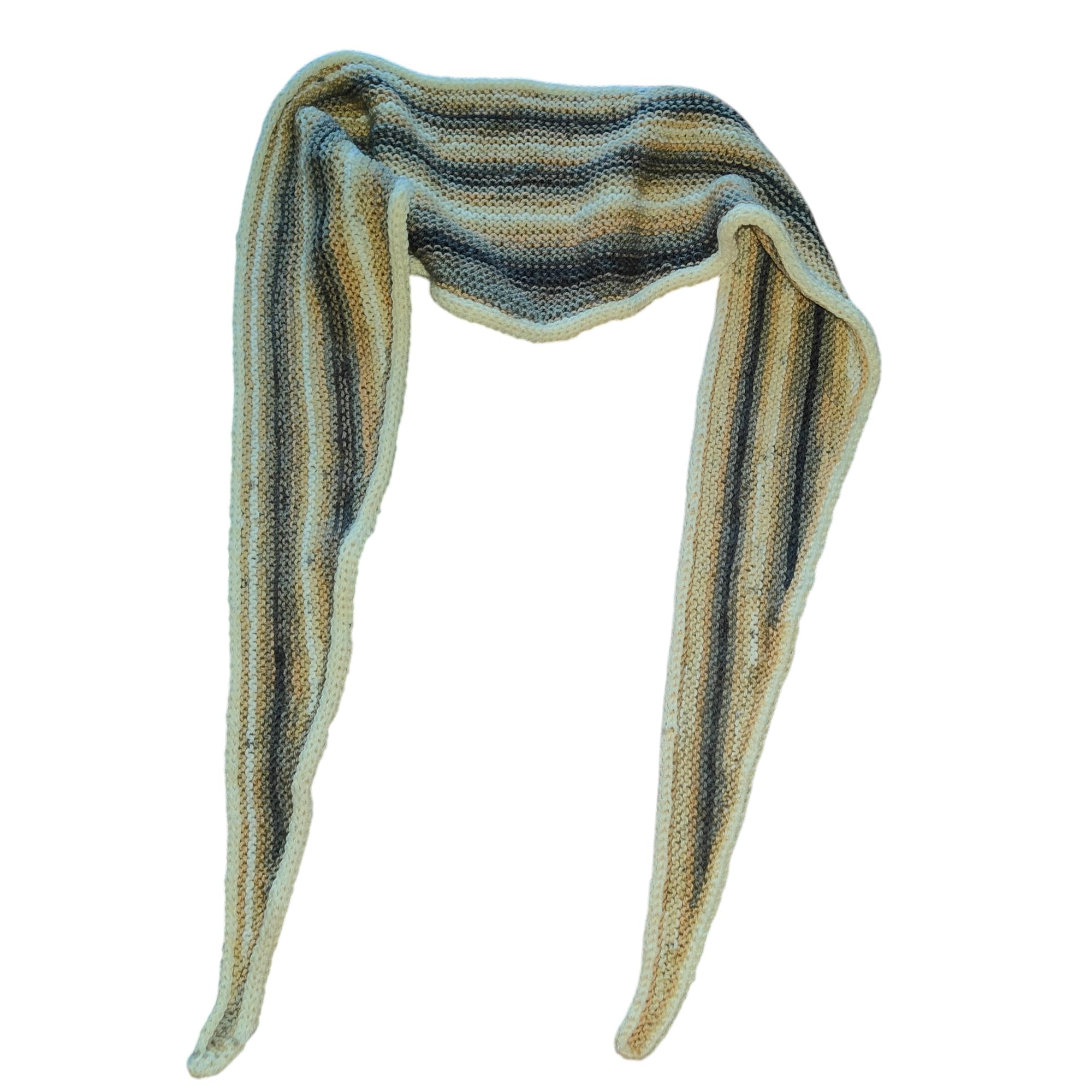 Wollschal Tuch ca 176x23 Dreiecktuch Dreieckschal Wolltuch handgestrickt