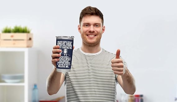 Dad Gifts for Christmas from Daughter, Son, Kids - Dad Birthday Gift, Insulated Stainless Steel Tumbler 20oz, Navy