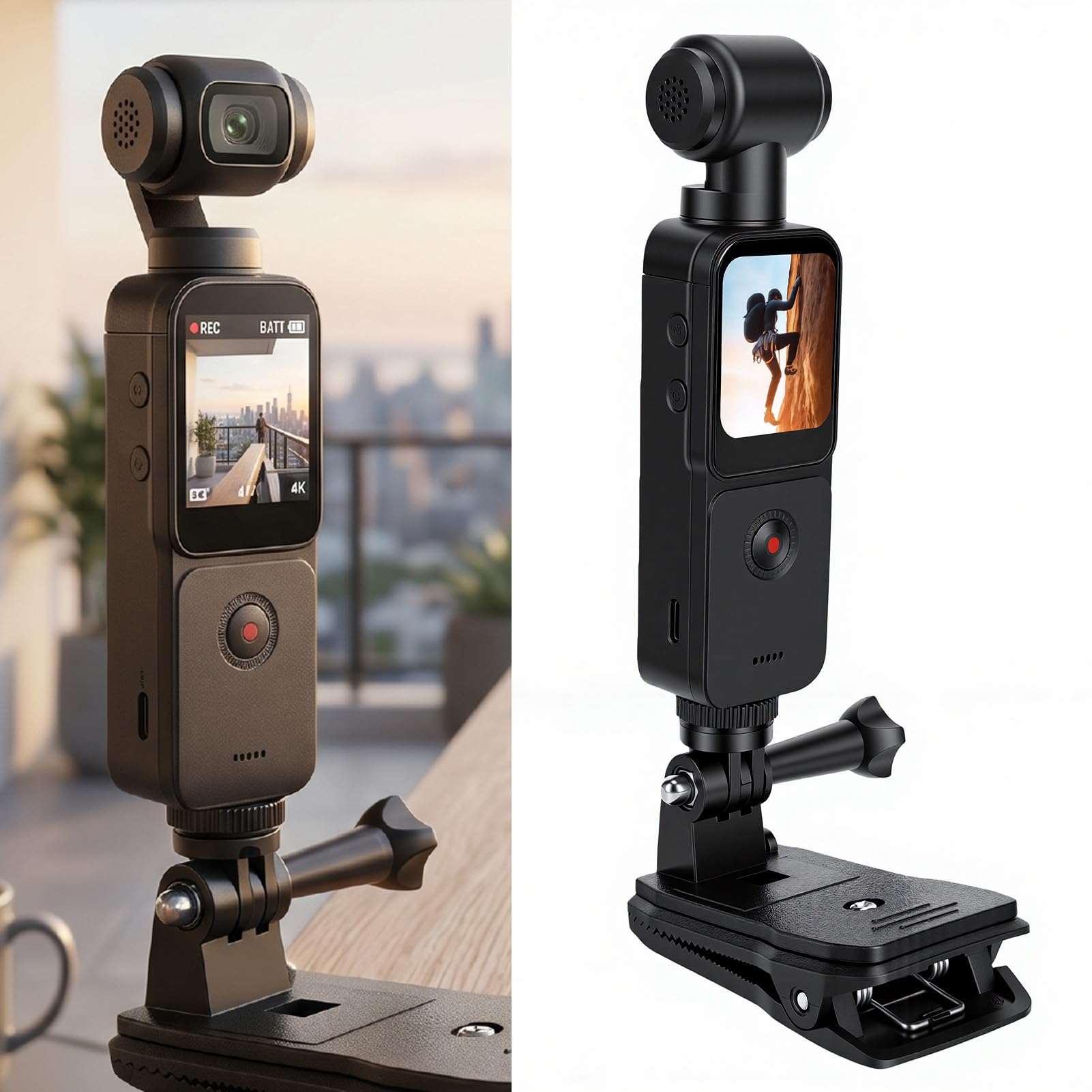 Cámara de Mano, Cámara de Vídeo HD 5K 16MP con Rotación de 270 Grados WiFi EIS Pantalla Táctil de 1,69 Pulgadas para Vlogging de Viajes y Creación de Contenido