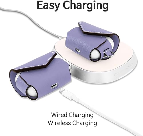 Miniatura 2 de GreedyFarmers - Funda para AirPods Pro con mosquetón de llavero, funda protectora de cuero de primera calidad para carga inalámbrica AirPods Pro,