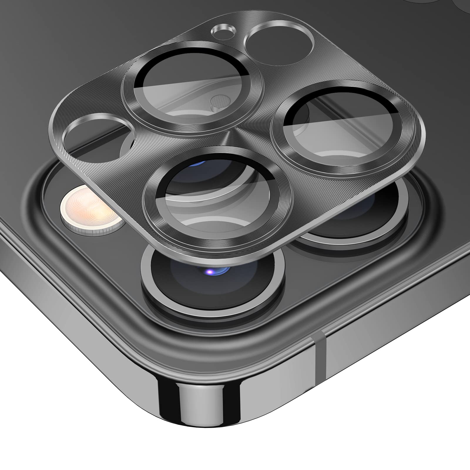 Tenseafor iPhone 14 Pro/iPhone 14 Pro Max Camera Lens Protector, Aluminum Alloy Metal Tempered Glass Cover Camera Screen Protector Accessories, Case Friendly for iPhone 14Pro / 14 ProMax 2022