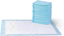 Amazon Basics Puppy Pads with Quick-Dry 5-Layer Leak-Proof Design for Potty Training, X-Large Size 28 x 34 Inch, Pack of 40, Blue & White
