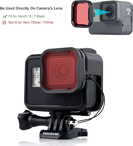 Miniatura 2 de Juego de filtros de lente para GoPro 7 6 5 negro con filtro CPLcolor rojomagenta, ideal para esnórquelinmersión superficial, accesorios de grabación