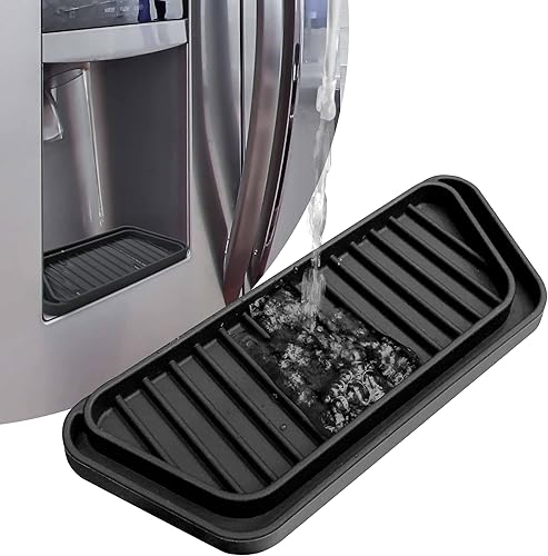 Miniatura 10 de KindGa Bandeja colectora de goteo para refrigerador, bandeja dispensadora de hielo y agua, para refrigerador, almohadilla de agua para drenaje