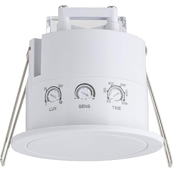 SEBSON Motion Detector Flush-Mounted Ceiling Presence Detector 2-6m 360