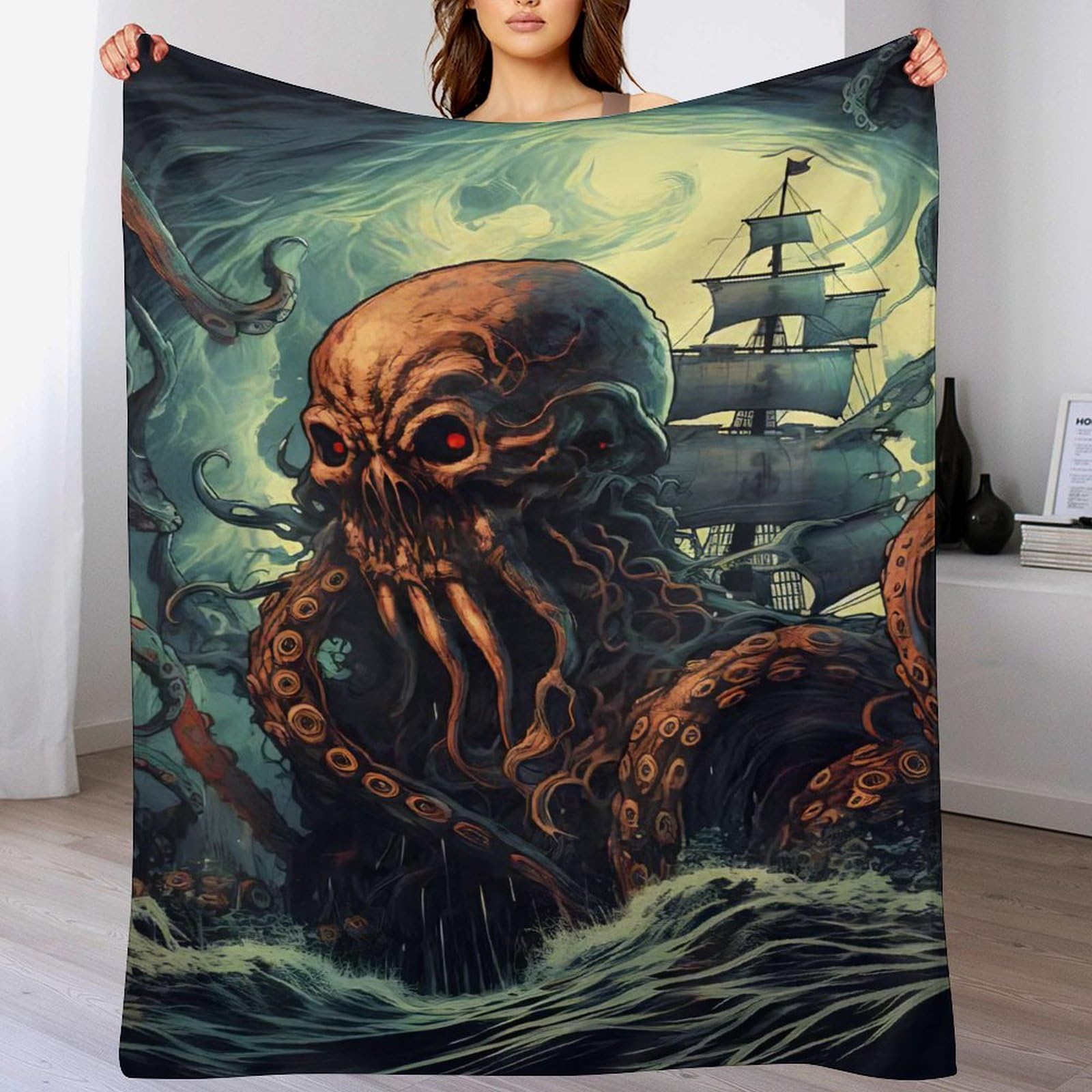 Couverture pieuvre chaude et lavable en machine pour grand lit