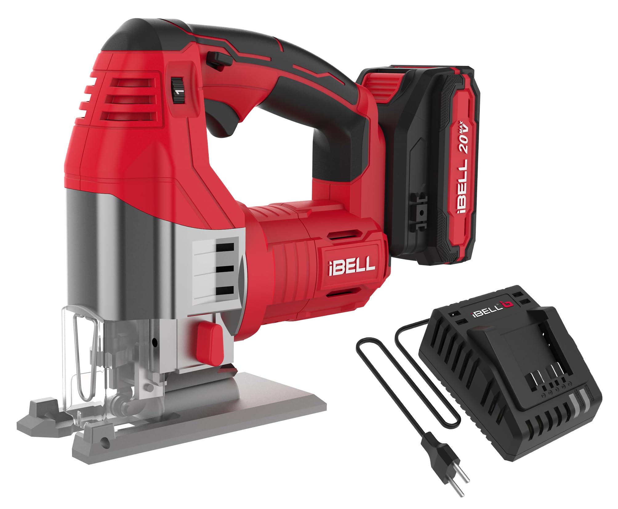 iBELL BJ29-65 Cordless Jig Saw | 20V Variable Speed 500–3000 RPM | 28mm Stroke Length | Max Cutting Depth 135mm Wood & 10mm Steel | Includes 4.0Ah Li-Ion Battery & Charger | 1-Year Warranty-image-14