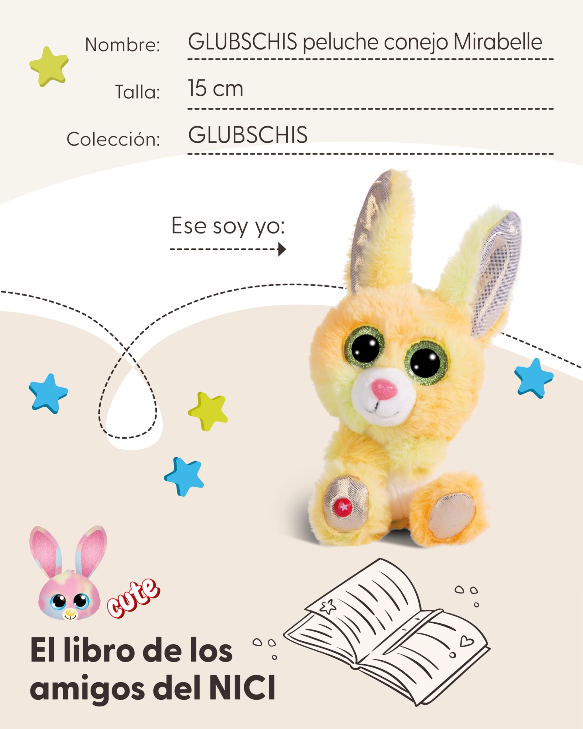 Peluche Stitch NICI Conejo Spotties Peluche Glubschis Con Ojos