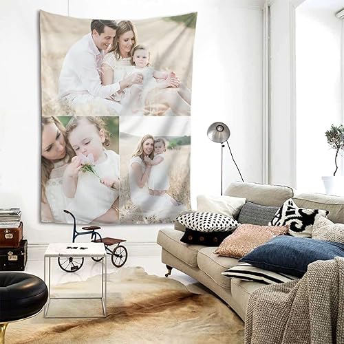 Miniatura 10 de Tapices personalizados con imágenes y texto. Personaliza tus propios tapices de collage, decoraciones de pared, tapices para decoración del hogar,
