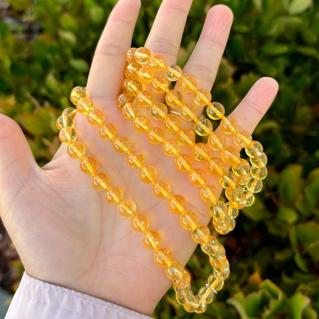 Adabele Premium 108 Mala Beads Malas Necklace - Natural Healing Gemstone Tibetan Buddhist Japa Prayer Meditation Reiki Chakra Stone Quartz Rock Women Men Jewelry