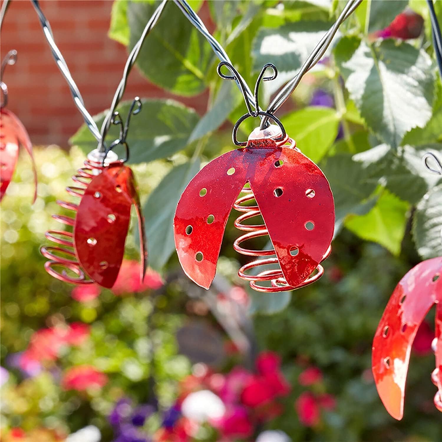 Solar Ladybugs String Lights, Waterproof 13ft 10LED Metal Fairy Lights,Solar Outdoor Lights Garden Decoration Patio Lights for Lawn Yard Garden Wedding Christmas Party Decor (Warm White)