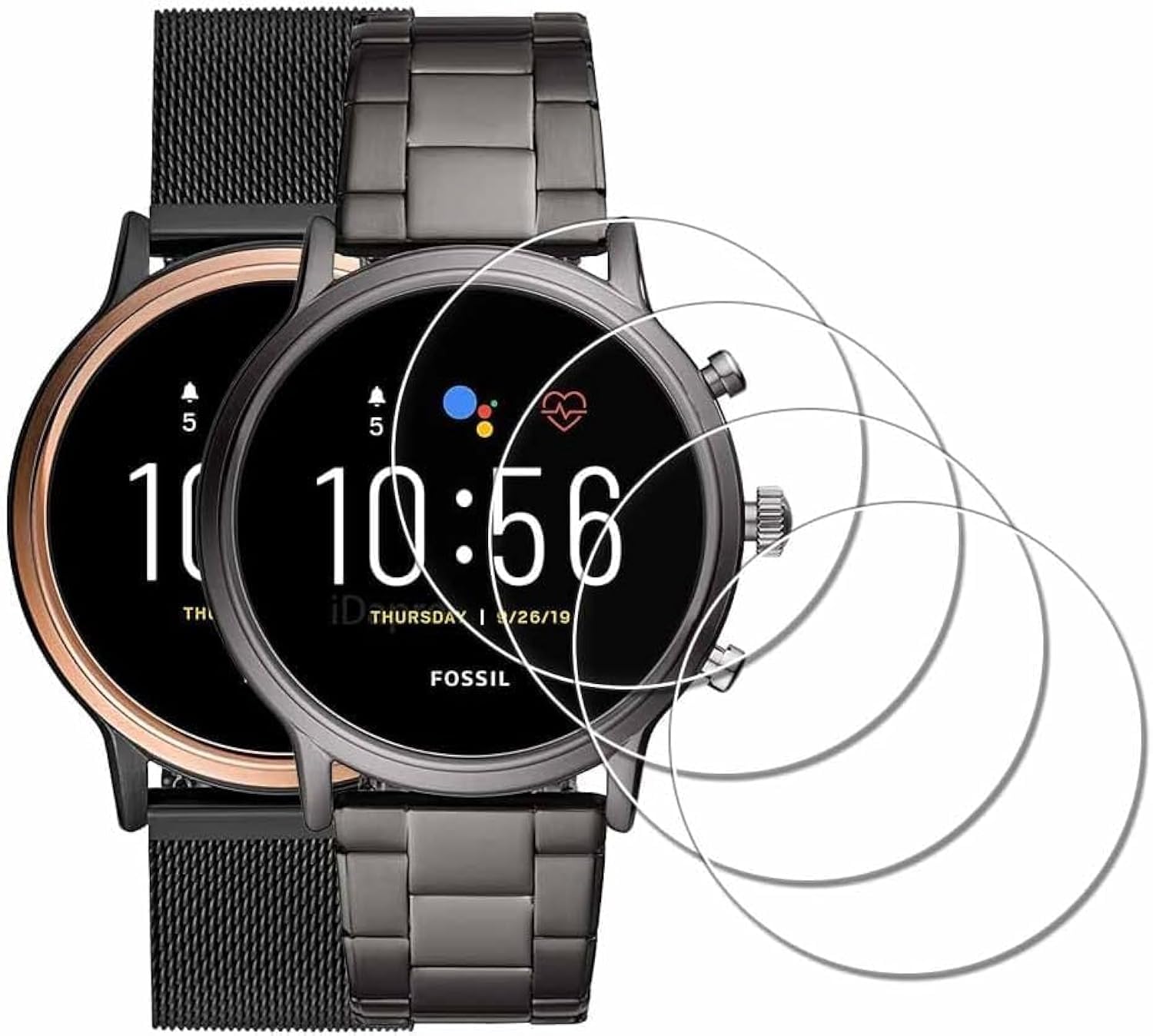 Screen Protector for Fossil Women's Gen 5 Julianna Watch [4 Pack], iDaPro Tempered Glass Anti-Scratch Bubble-Free Easy Installation