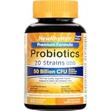 NewRhythm Probiotics 50 Billion CFU 20 Strains, 60 Veggie Capsules, Targeted Release Technology, Stomach Acid Resistant, No Need for Refrigeration, Non-GMO, Gluten Free