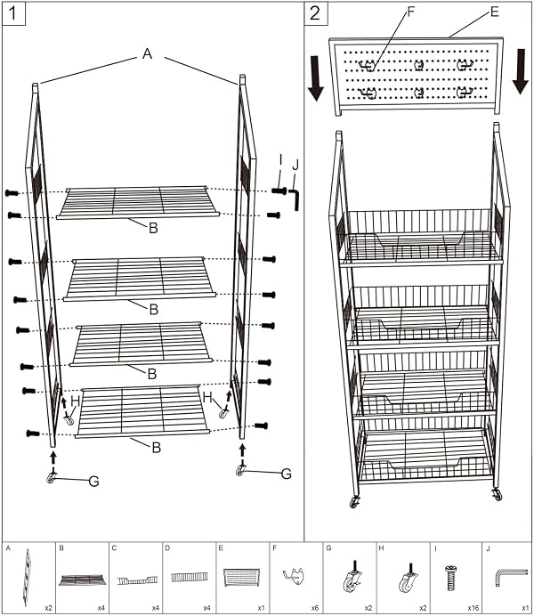 5 Tier Retail Candy Display Rack, Metal Storage Shelf Cart with Wheel, 15 Hooks, Heavy-Duty Metal Snack Display Rack Organizer Concession Stand Chip Shelf for Supermarket Grocery Store Home, Black by Cyduan - Image 6