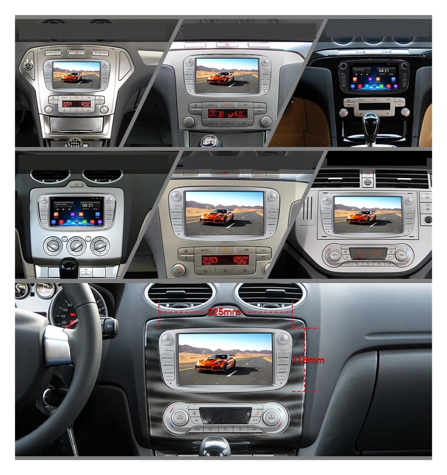 Nawigacja satelitarna Radio Samochodowe Multimedialny Odtwarzacz Wideo Nawigacja GPS(T3L-DVR(Silvery))