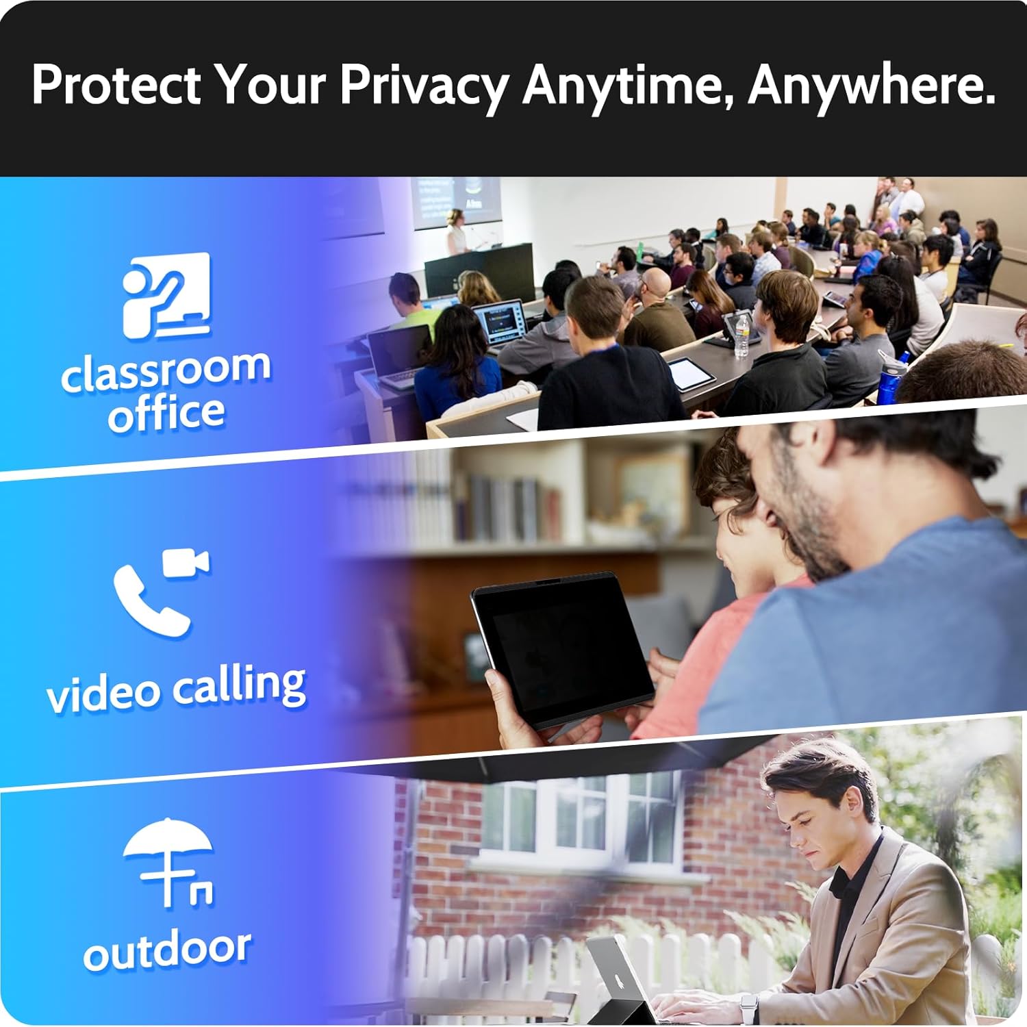 磁気プライバシースクリーンプロテクター iPad Pro 13インチ 7th (2024, M4) 用 取り外し可能なアンチブルーラ