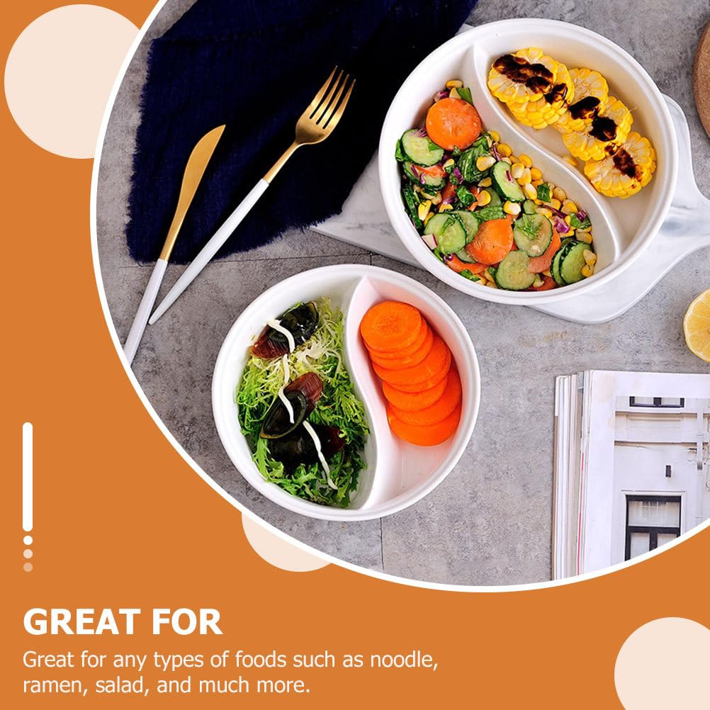 PRETYZOOM Mandarin Duck Bowl Household Salad Bowl Compartment Bowl Japanese Style Noodle Bowl Divided Ramen Bowl Sauce Noodle Bowl Ceramic Bowl Ceramic Food Bowl Divided Noodle Bowl