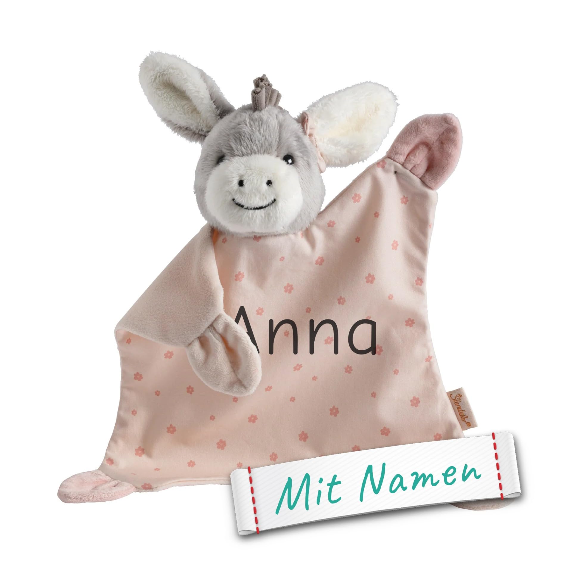Sterntaler Kuscheltuch/Schmusetuch Bestickt mit Namen für Baby & Kinder personalisiert, Mädchen Rosa, Ab dem 1. Monat, 3212318, (Emmi Girl M)