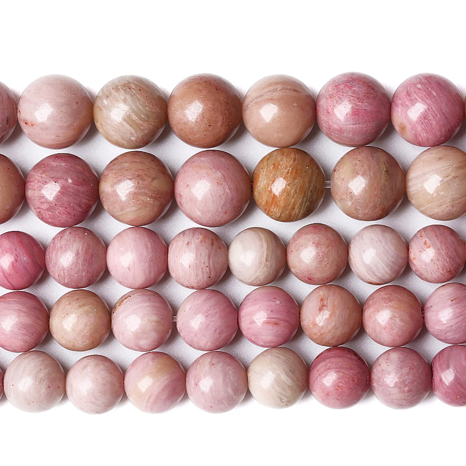 12MM 30PCS Natural Stone Red Rhodochrosite Gemstone Crystal Beads for Jewelry Making DIY Bracelet Necklace Semi Precious Beads — image 1