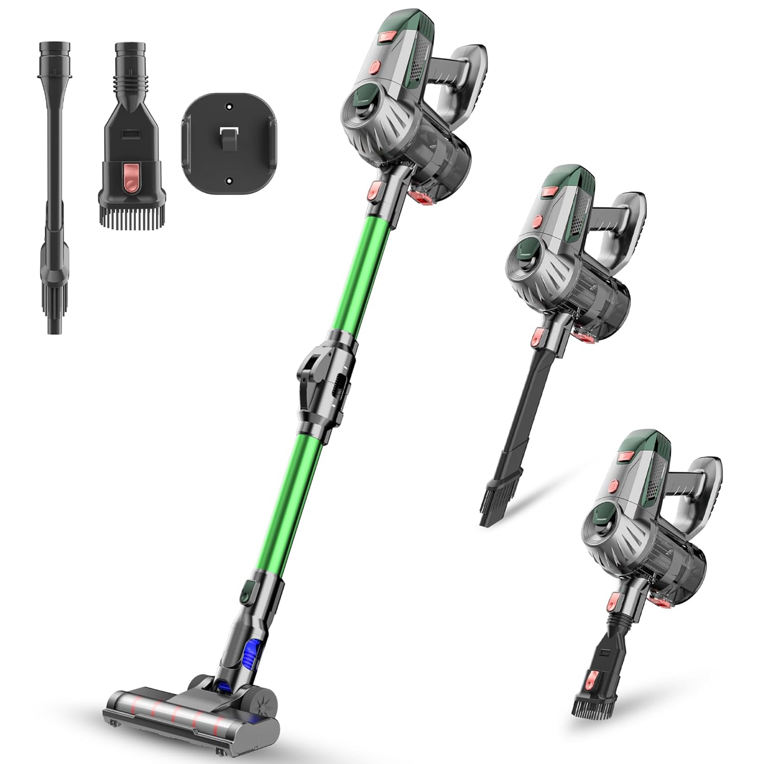 Cordless Vacuum Cleaner Upgraded 15KPA 70 Minutes Powerful Suction Rechargeable Lightweight 180 Bendable Cane Vacuum Cleaner for Home