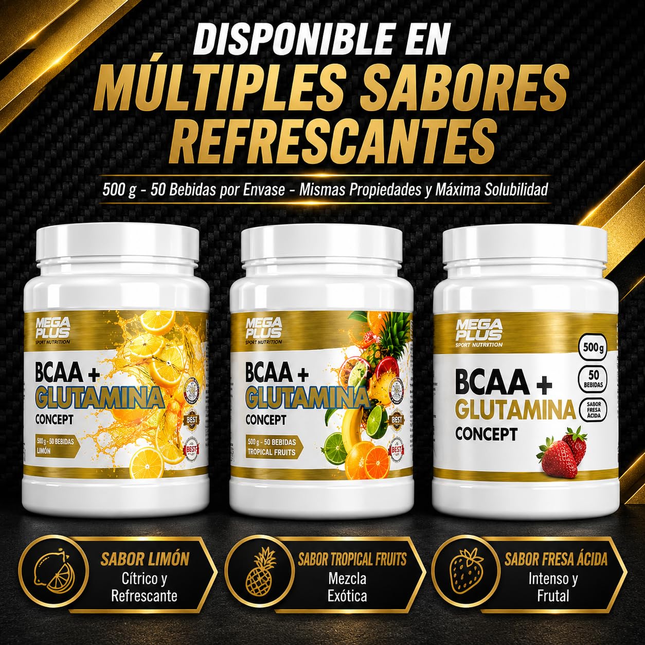 MEGAPLUS BCAA+GLUTAMINA CONCEPT limon 500gr. – soin conçu pour une utilisation régulière, convient à ceux qui recherchent un produit fiable au quotidien, poids 500 g et devient un allié fiable dans la