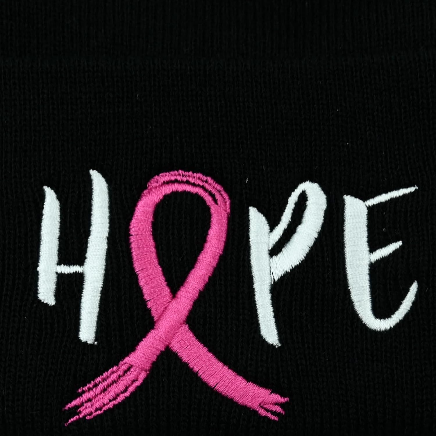 Black Beanie Hat for Men Women Embroidered Knit Winter Beanies Cap - Image 2