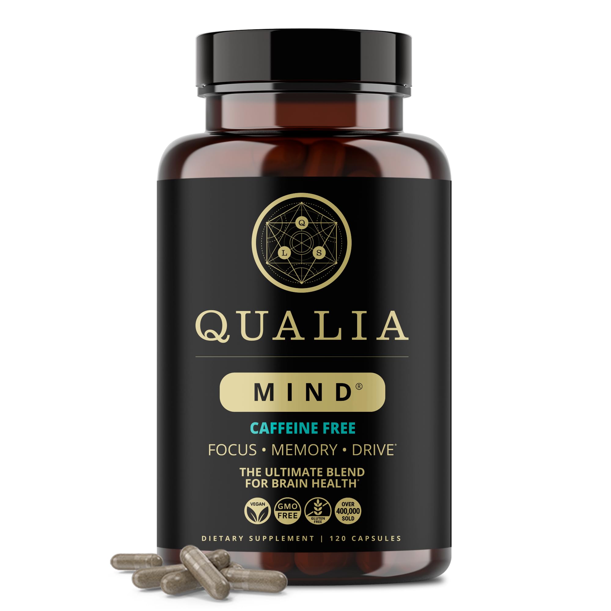 QUALIA MIND (Caffeine Free) | The Ultimate Blend For Brain Health* | Doctor-Formulated Nootropic To Fuel Focus & Concentration* | Supports Long Term Brain Health| Maintain Drive & Productivity