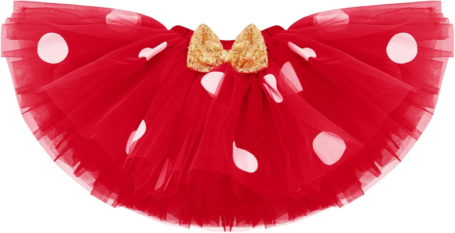 IMEKIS Baby Girl Mouse Birthday Outfit 1st 2nd Birthday Cake Smash Romper Tutu Skirt Polka Dots Clothes Set - Image 3