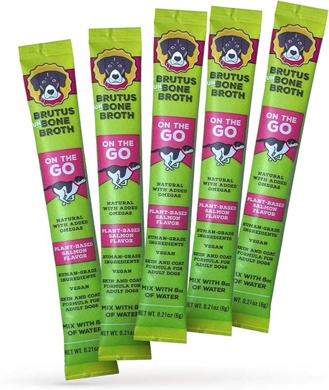 Complemento em Pó para Ração de Cães Brutus Bone Broth com Vegetais, Ômegas 3, 6 e 9 e Cúrcuma, 5 Sachês