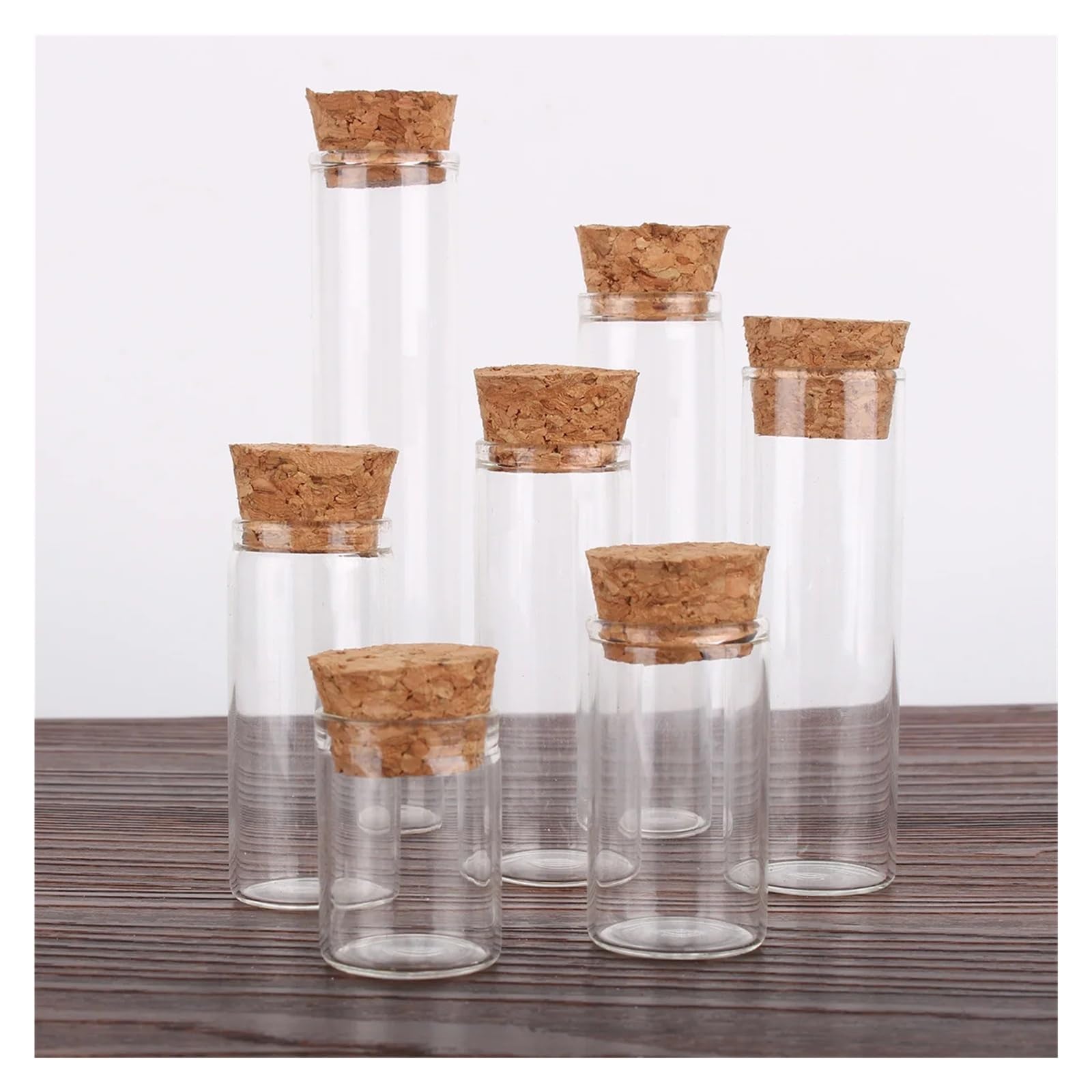 MENGKE 50 Tubos De Ensayo De 22 Mm De Diámetro Con Tapón De Corcho, Botellas De Vidrio, Terrarios, Frascos De Vidrio, Viales, Manualidades For Bodas, Recuerdos.(30ml-22x120mm)
