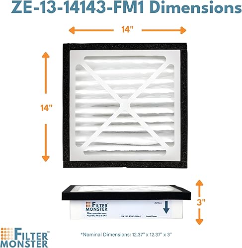 Miniatura 9 de Filter Monster - Reemplazo para Zephyr VGF Series 20x30x3 Filtro de rejilla de aire de retorno para todo el hogar, paquete de repuesto de 2 filtros