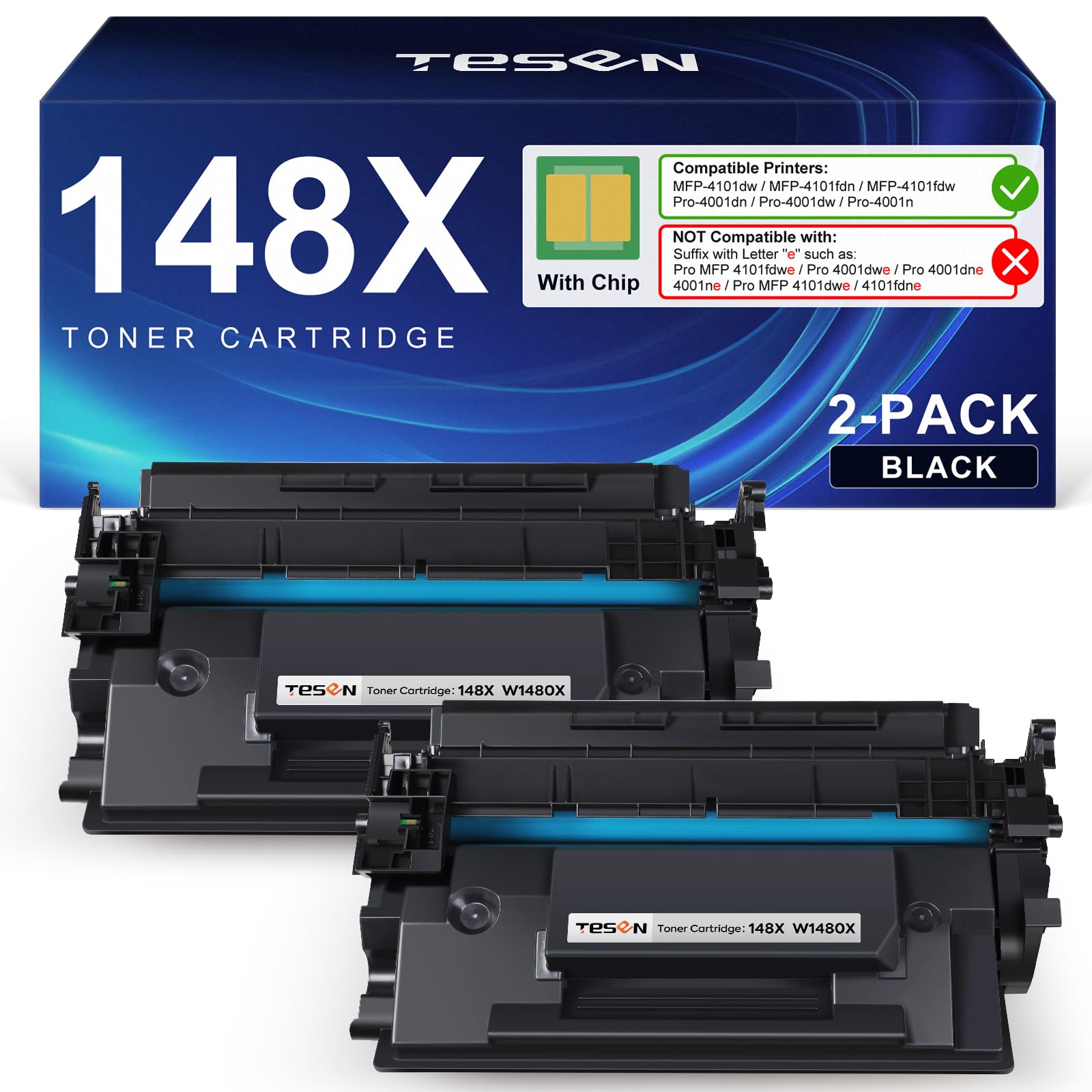 Photo 1 of TESEN 148X Black High Yield Toner Cartridge 4001n 4101fdw (with Chip)