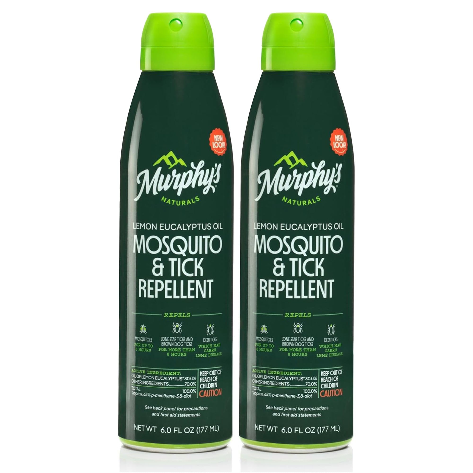 Mosquito & Tick Bug Repellent Spray, Oil of Lemon Eucalyptus for Skin + Outdoor Gear, 6 Ounce Mist, 2-Pack
