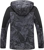 Vista 45 de GIISAM Chaqueta de lluvia para hombre, impermeable, ligera, para exteriores, rompevientos con capucha
