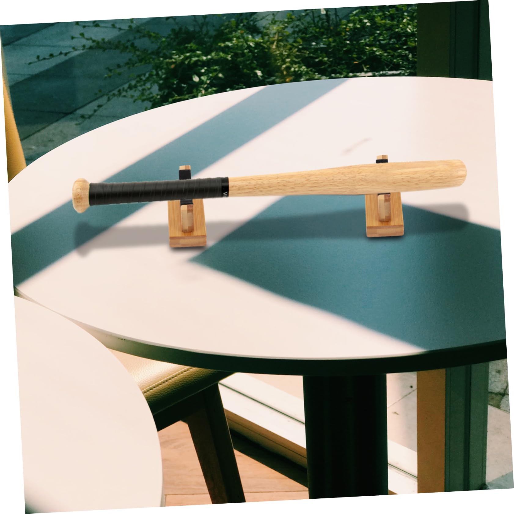CORHAD Solid Wood Baseball Bat Display Shelf 1 Pair Bat Display Holder for Indoor Decor Easy to Clean