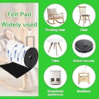 Vista 119 de Tiras de fieltro con respaldo adhesivo, tiras de fieltro adhesivas, paquete de 4 rollos de fieltro 1/2 x 60 pulgadas, cinta de fieltro beige