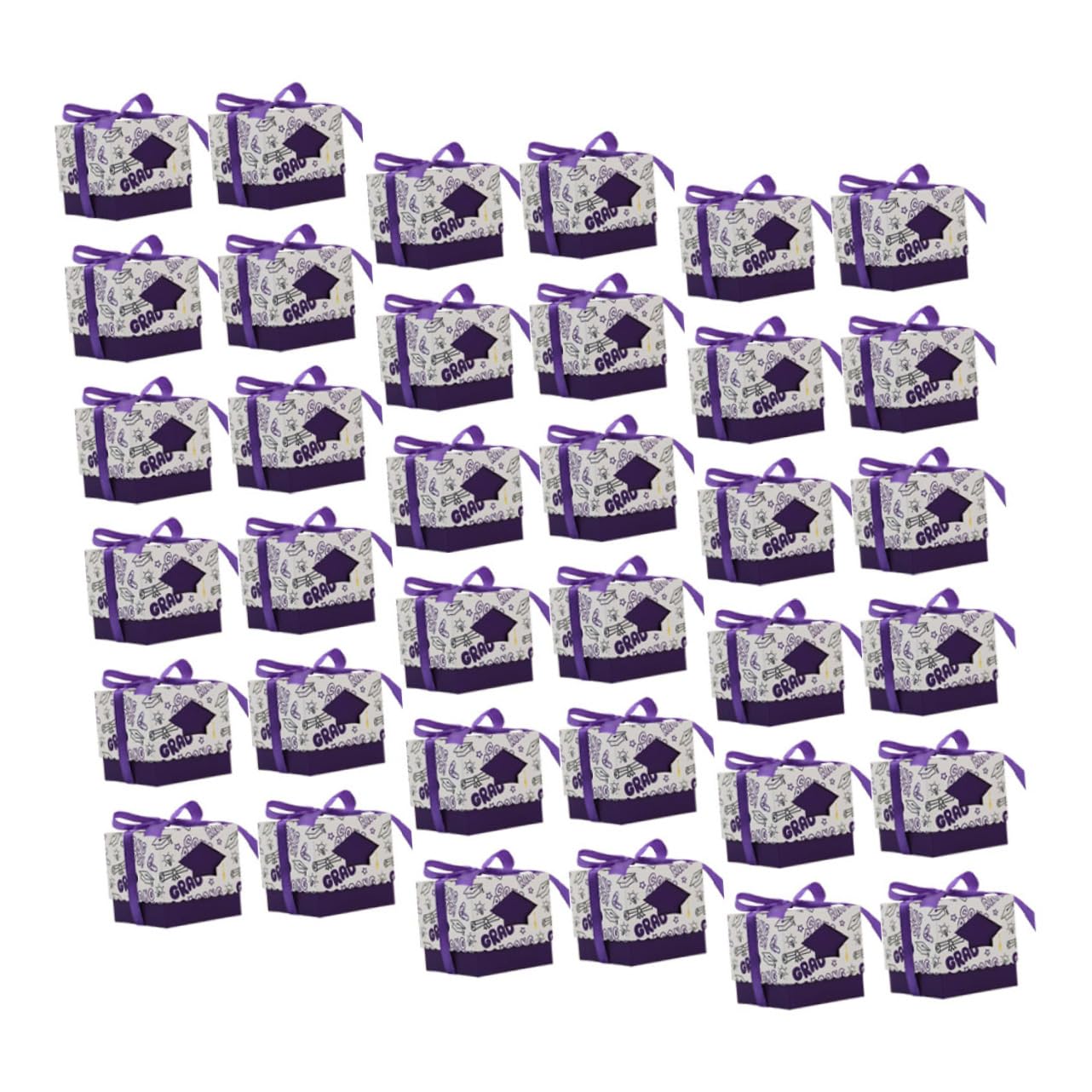 Garneck 50stücke Süßigkeitenboxen Für Abschlussfeiern Gastgeschenkboxen Aus Papier Party-süßigkeitenbehälter Bonbonverpackungsboxen Süßigkeitenboxen Mit Abschlussmotiven Geschenkverpackung