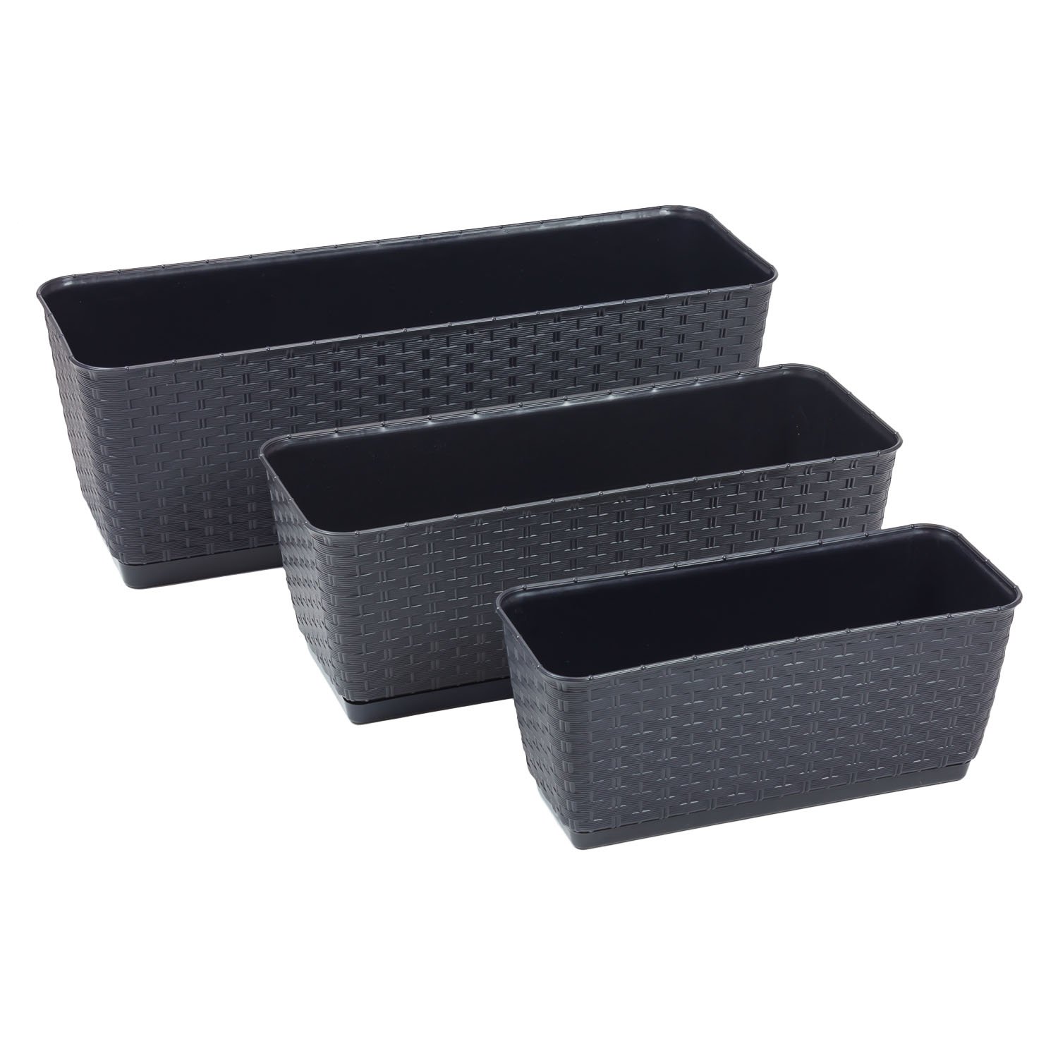 SOTTOVASO FIORIERA RETTANGOLARE 75X33,5X4,5 ANTRACITE