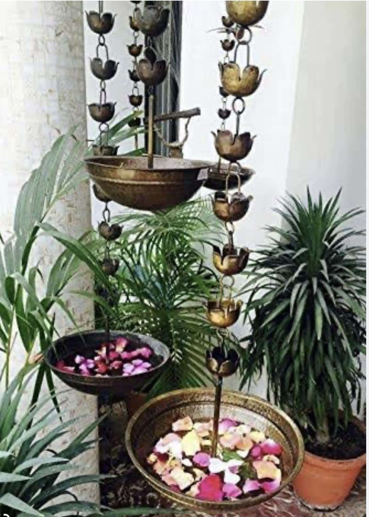 Agaas Enterprises Metal Hanging Urli Bowl/Uruli/Tonkum Brass Wall Hanging Uruli for Floating for Flower & Tealights/Metal Latkan/Diwali Festival Decor/Latkan Gold Set of 1-image-42