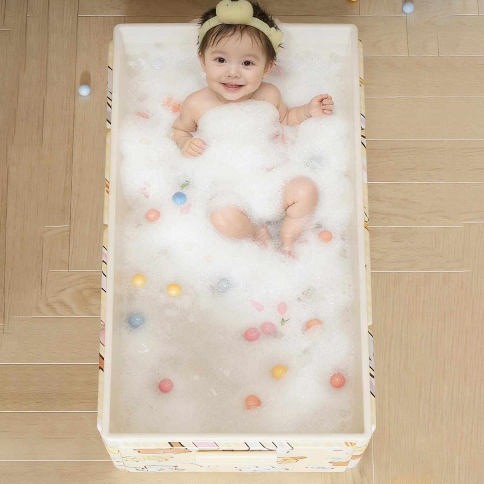 Bañera Portátil Infantil Plegable que ahorra espacio, estable y estanca