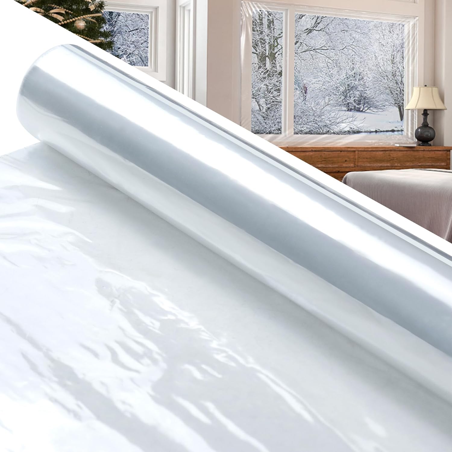 GCGOODS 62 x 900 Inch Window Shrink Film Insulation Kit for Indoor Use