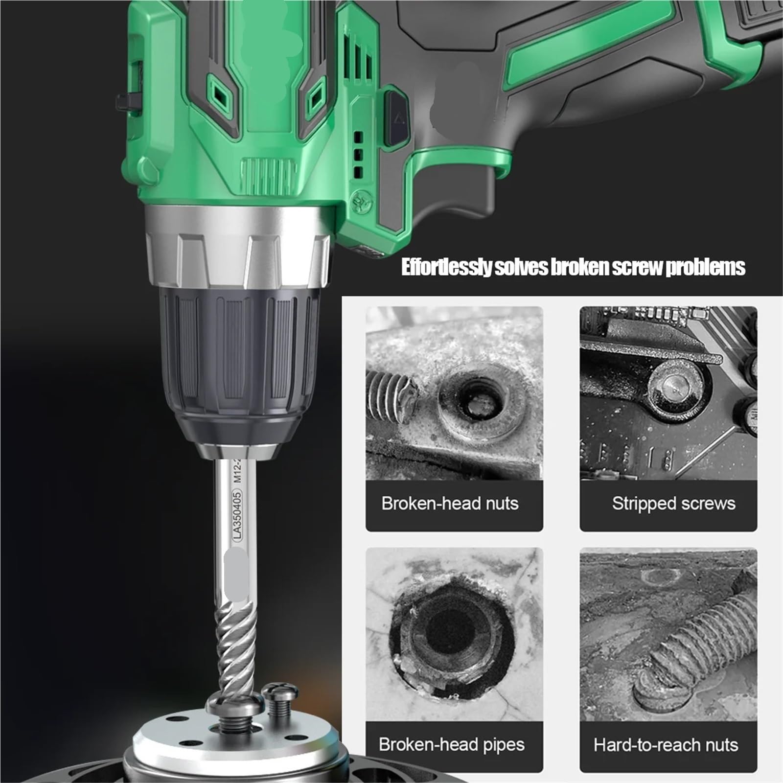 Extractor de tornillos dañados Kit extractor de tornillos dañados, juego de herramientas profesional for quitar pernos, tuercas y espárragos rotos con brocas fáciles de extraer.