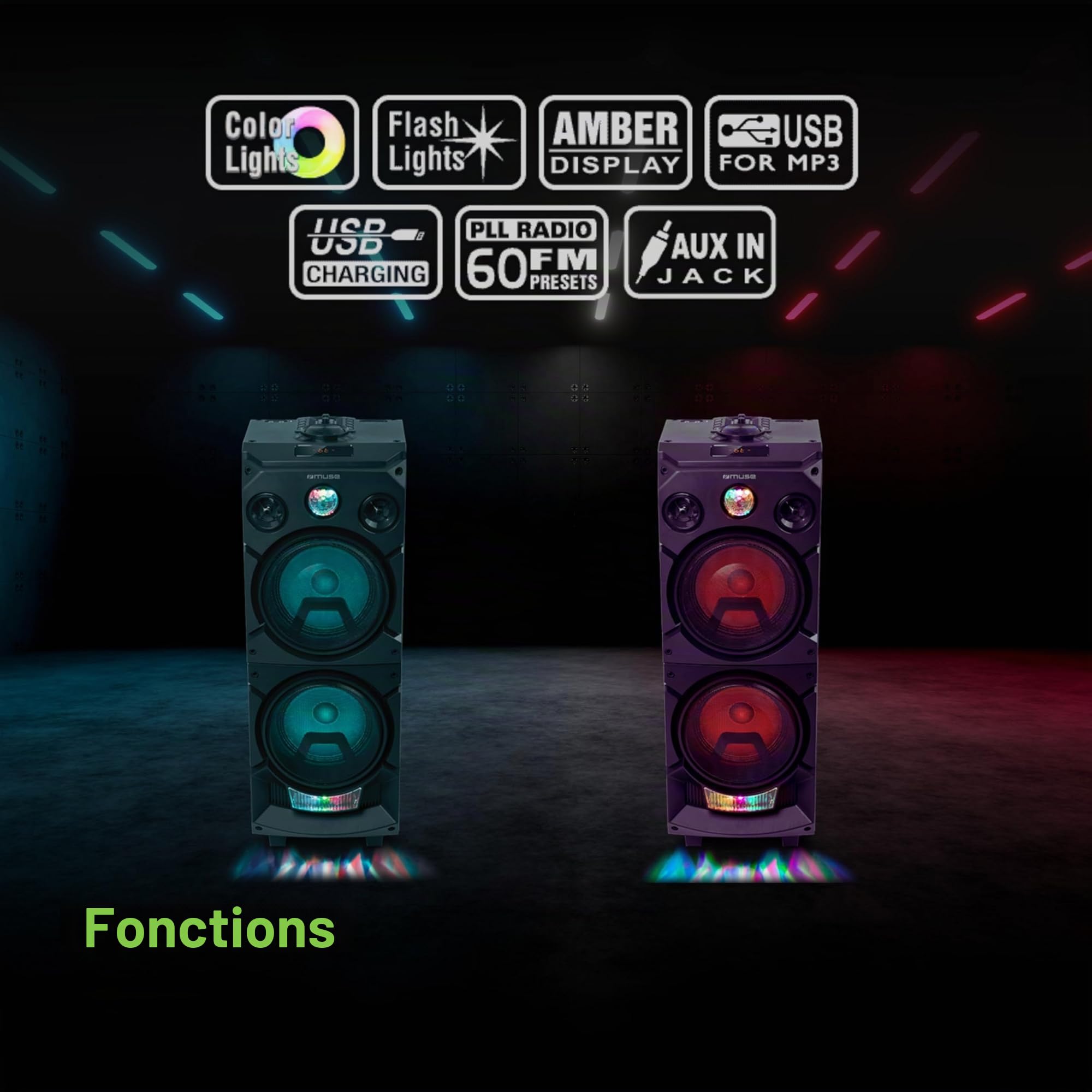 MUSE Enceinte Sono Portable M-1935 DJ