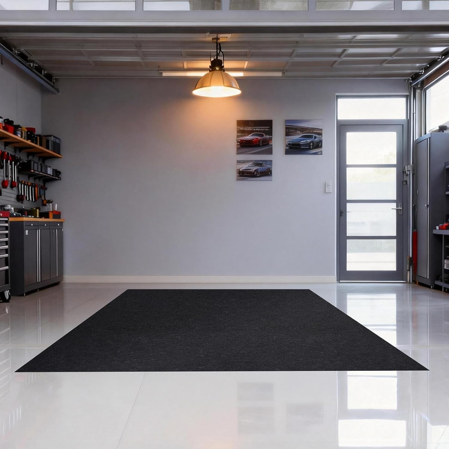 6.6'x 8.5' Garage Floor Mat & Oil Spill Mat, Heavy Duty Under Car Mat for Garage & Driveway, Protects Against Oil, Chemicals & Stains with TPE Anti-Leak Backing, Reusable & Washable - Image 2