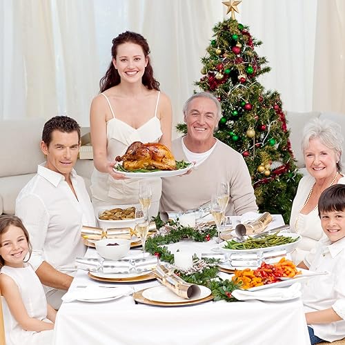 Miniatura 6 de Mantel de plástico, paquete de 36 manteles de plástico blanco de 54 x 108 pulgadas, manteles desechables para mesas rectangulares, resistentes a