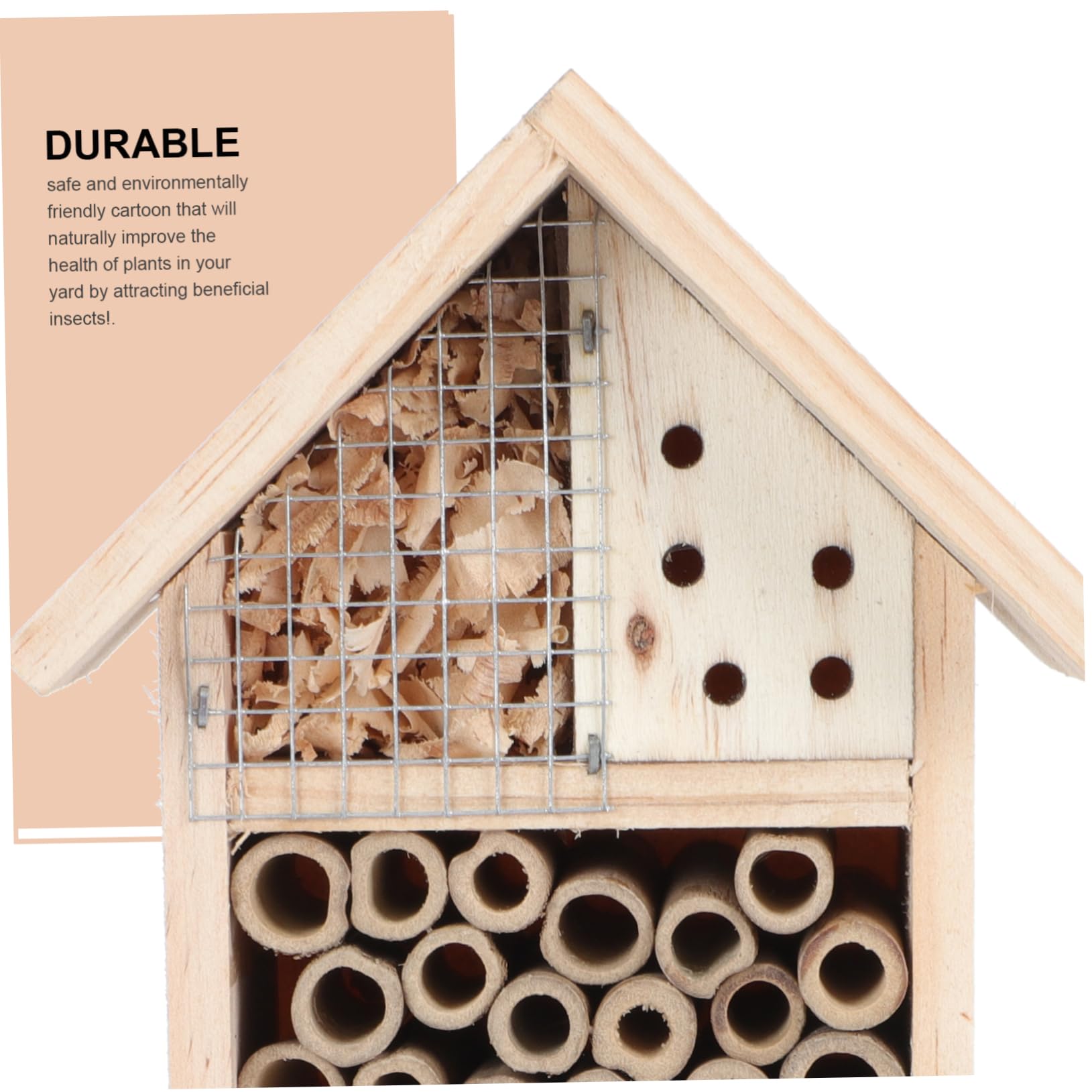 TOYANDONA 1pezzi Casetta per Insetti in Legno Rifugio per Allevamento delle Api Habitat per Piccoli Insetti Arnia Sospesa Casa Insetti Stile Capanna