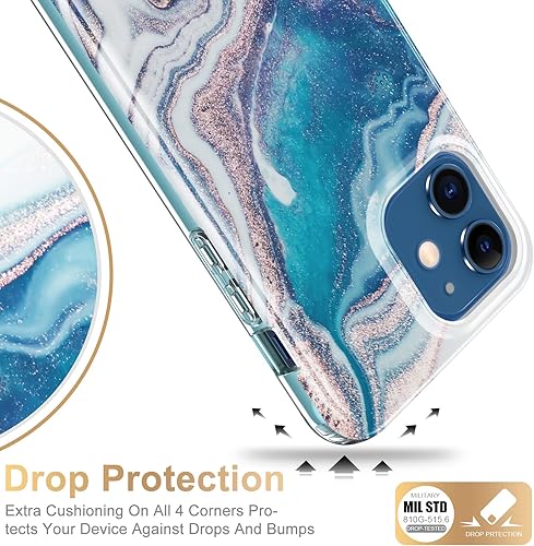 Miniatura 4 de Esdot Funda compatible con iPhone 12, iPhone 12 Pro con protector de pantalla integrado, con diseño de moda para mujeres y niñas, funda protectora