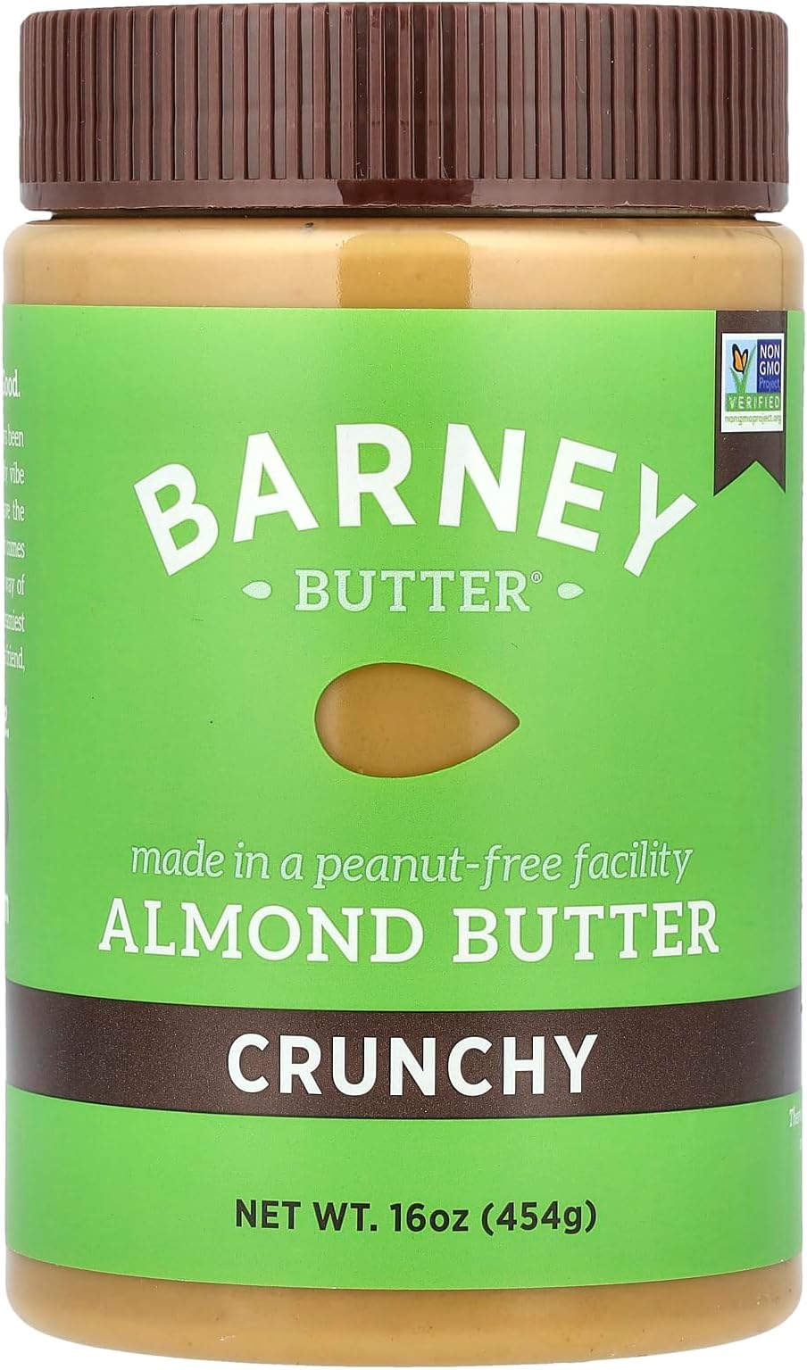 Barney Butter Almond Butter, Crunchy, 16 Ounce Jar, Skin-Free Almonds, No Stir, Non-GMO, Gluten Free, Keto, Paleo, Vegan