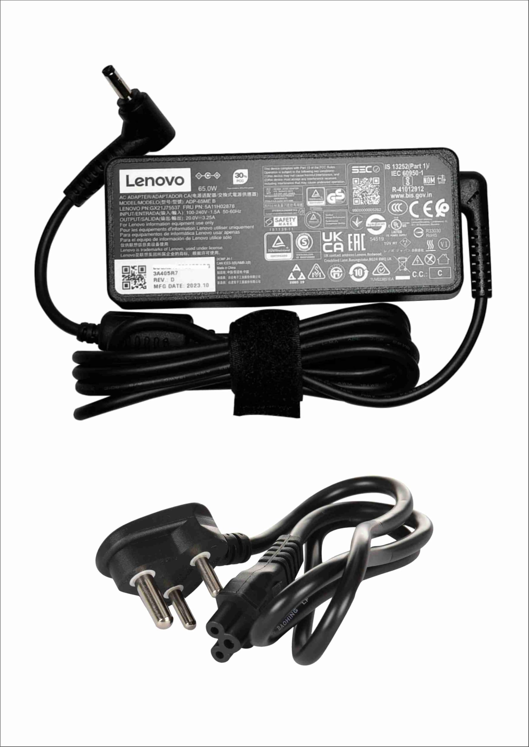 Lenovo 65W Orignal Adapter Charger for Lenovo PA-1650-74 PN: GX21J75537 65W Round Tip/Pin AC (with Power Cable), Black-picture-30